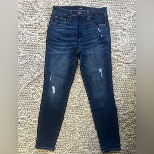 Aeropostale Women’s 10 Dark Blue Denim Jeans Super High Rise Slightly Distressed
